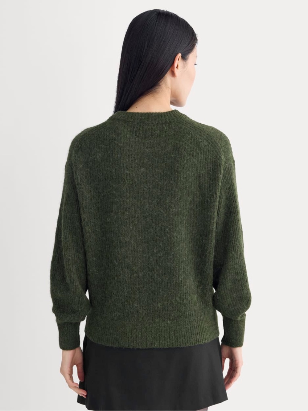 Everlane The Cocoon Crew Neck Sweater In Alpaca Dark Forest Size S NWT - Picture 5 of 9